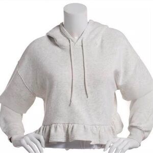 NWT Women's Grey Hoodie with Ruffle Hem